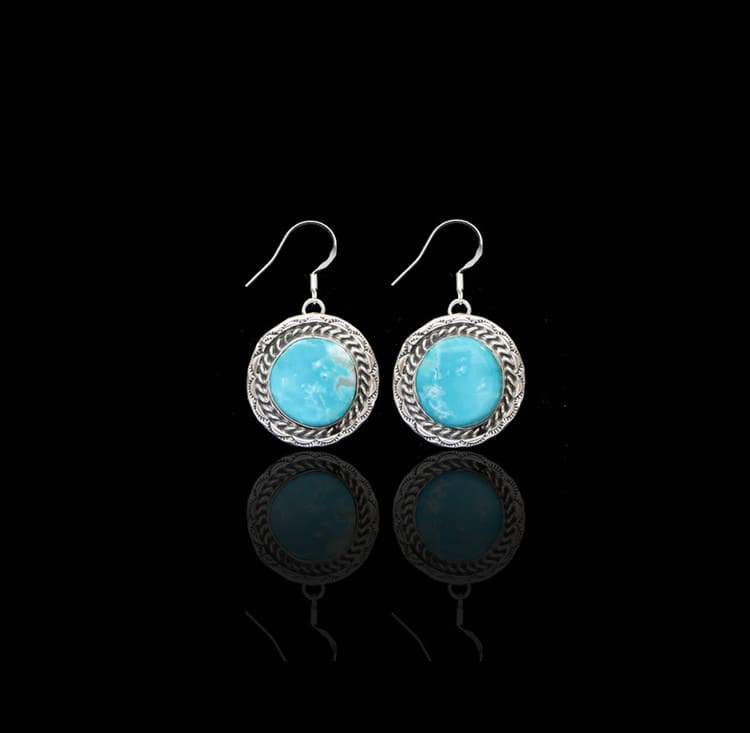 Lana Pilot Mountain Turquoise Round Earrings